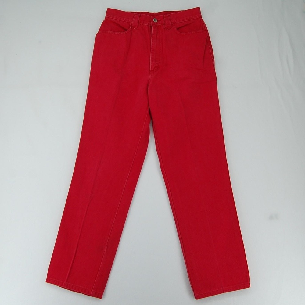 Vintage Lawman Jeans Mens 28X30 Red High Rise Straight Leg Denim‎ Western Cowboy